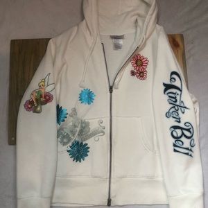 Disney Park Tinker bell Hoodie White 1X Bling